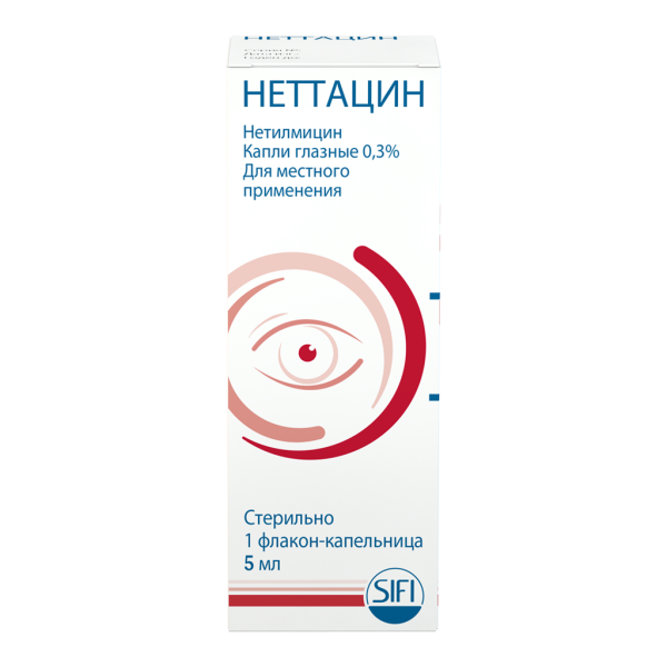 Неттацин капли глазные 0,3 % фл-кап 5 мл 1 шт