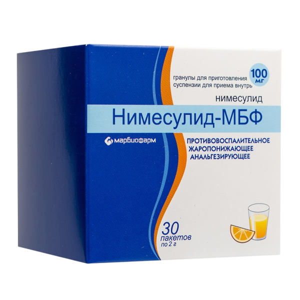 Нимесулид-МБФ гранулы д/приг суспензии для приема внутрь 100 мг пакеты по 2 г 30 шт