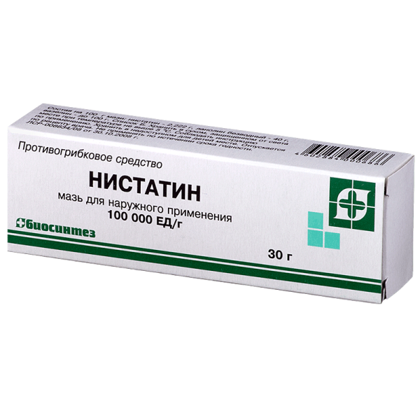 Нистатин мазь для наружного применения 100000 ед/г 30 г 1 шт