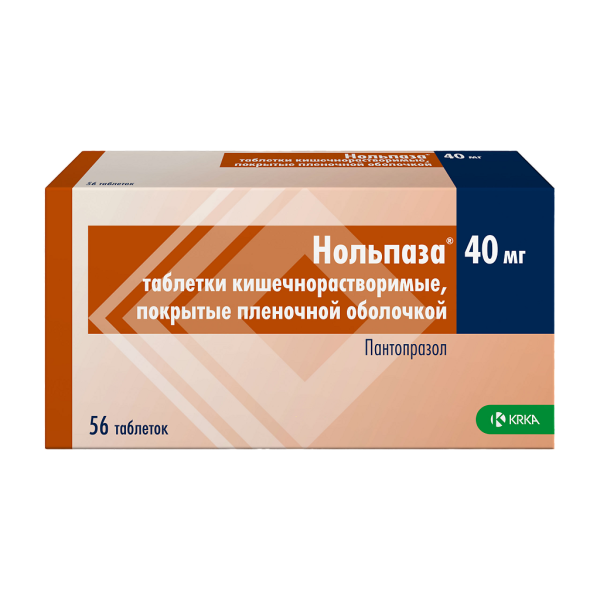Нольпаза таблетки кишечнорастворимые покрытпленоб 40 мг 56 шт