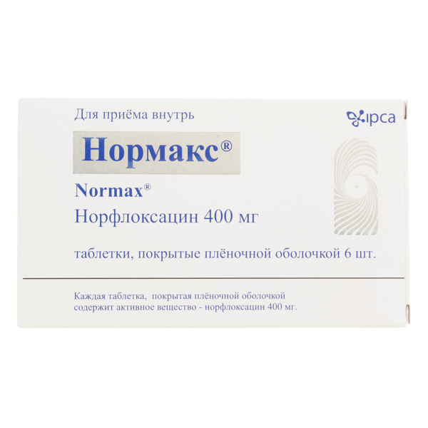 Нормакс таблетки покрытпленоб 400 мг 6 шт