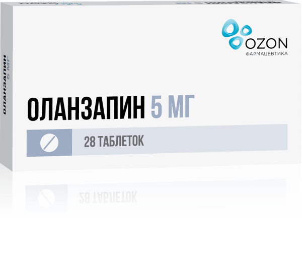 Оланзапин таблетки покрытпленоб 5 мг 28 шт