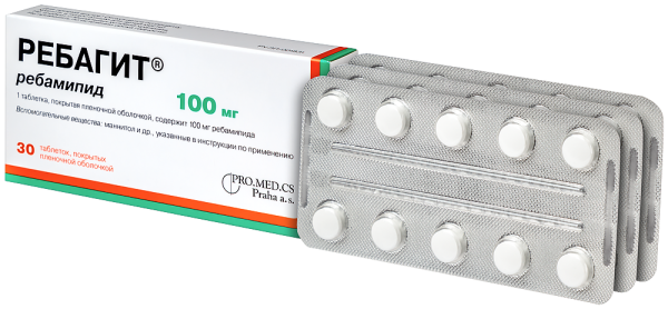Ребагит, таблетки покрытпленоб 100 мг 30 шт (ТОЛЬКО БЛИСТЕРЫ)