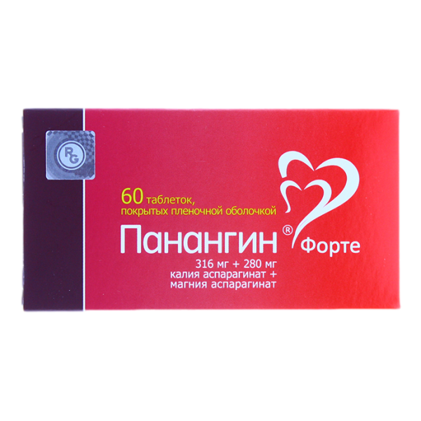 Панангин Форте таблетки покрытпленоб 316 мг+280 мг 60 шт