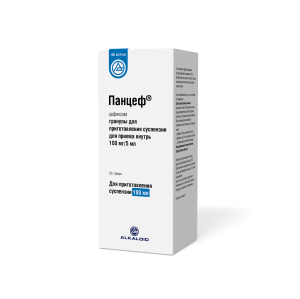 Панцеф гранулы д/приг суспензии для приема внутрь 100 мг/5 мл 53 г 1 шт