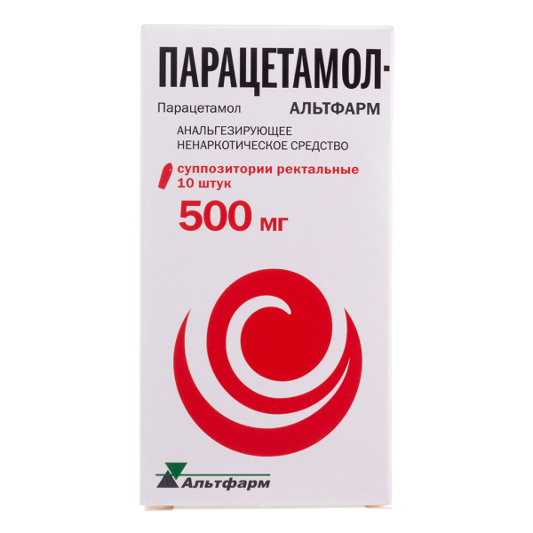 Парацетамол-Альтфарм суппозитории ректальные 500 мг 10 шт