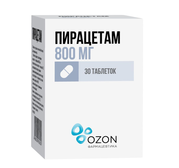 Пирацетам таблетки покрытпленоб 800 мг 30 шт