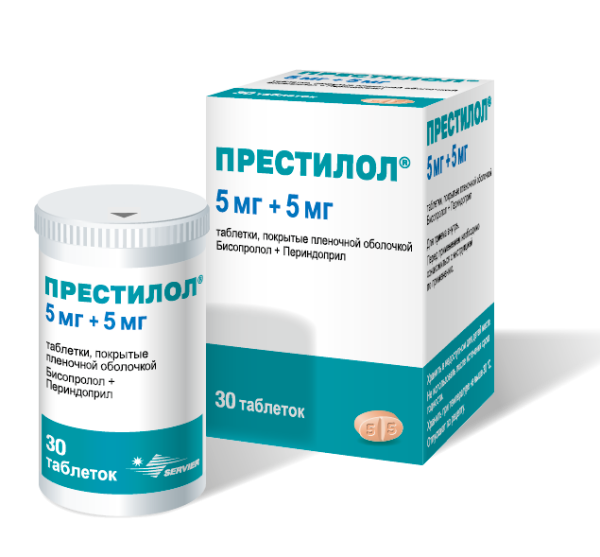 Престилол таблетки покрытпленоб 5 мг+5 мг 30 шт