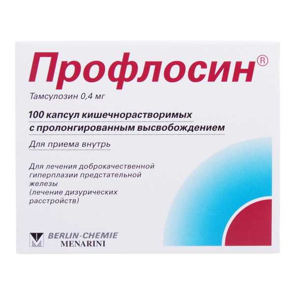 Профлосин капсулы кишечнорастворимые с пролонг высвобождением 0,4 мг 100 шт