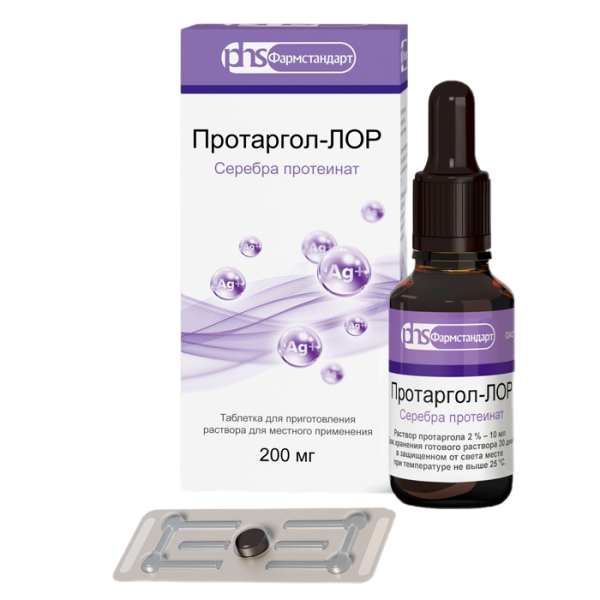 Протаргол-ЛОР таблетки д/приг раствора для местного применения 200 мг 1 шт