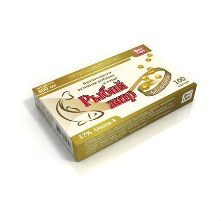 Рыбий жир без добавок капсулы массой 300 мг 100 шт