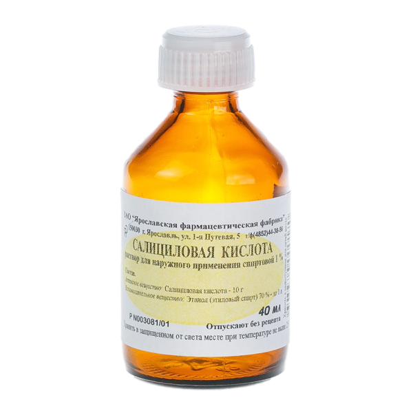 Салициловой кислоты раствор для наружного применения спиртовой 1 % фл 40 мл 1 шт