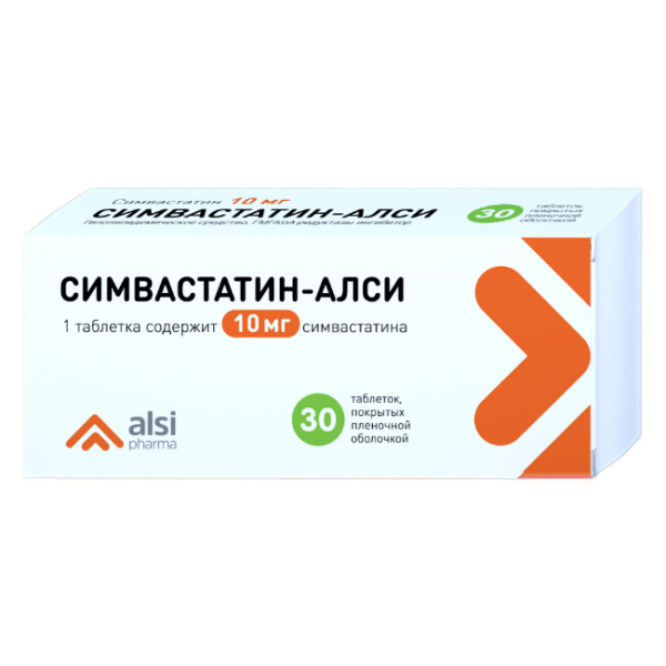 Симвастатин-АЛСИ таблетки покрытпленоб 10 мг 30 шт