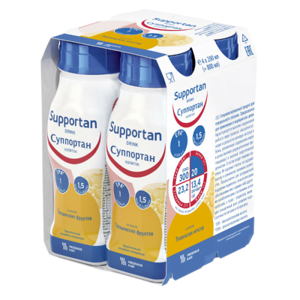 Суппортан напиток вкус Тропические фрукты 200 мл 4 шт
