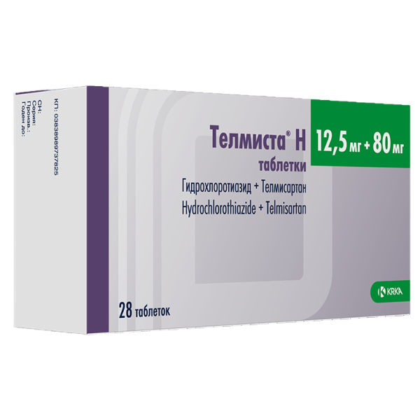 Телмиста Н таблетки 12,5 мг+80 мг 28 шт