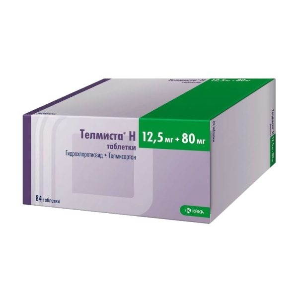 Телмиста Н таблетки 12,5 мг+80 мг 84 шт