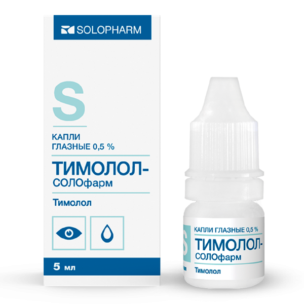 Тимолол-СОЛОфарм капли глазные 0,5 % 5 мл фл-кап 1 шт