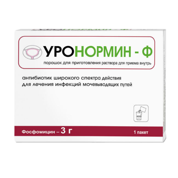 Уронормин-Ф порошок д/приг раствора для приема внутрь 3 г пакеты по 8 г 1 шт