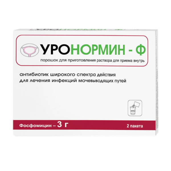 Уронормин-Ф порошок д/приг раствора для приема внутрь 3 г пакеты по 8 г 2 шт