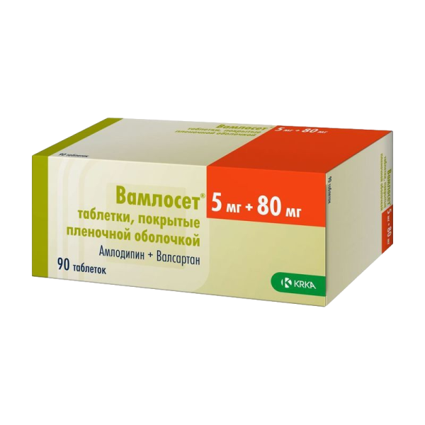 Вамлосет таблетки покрытпленоб 5 мг+80 мг 90 шт