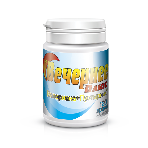 Вечернее Плюс Валериана+Пустырник драже массой 200 мг 120 шт