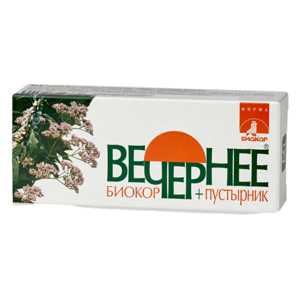 Вечернее+пустырник Биокор драже массой 0,16 г 60 шт