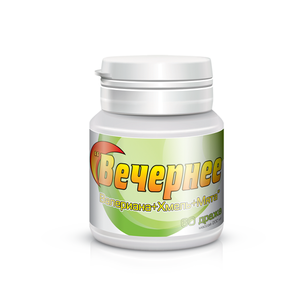 Вечернее Валериана+Хмель+Мята драже массой 200 мг 60 шт