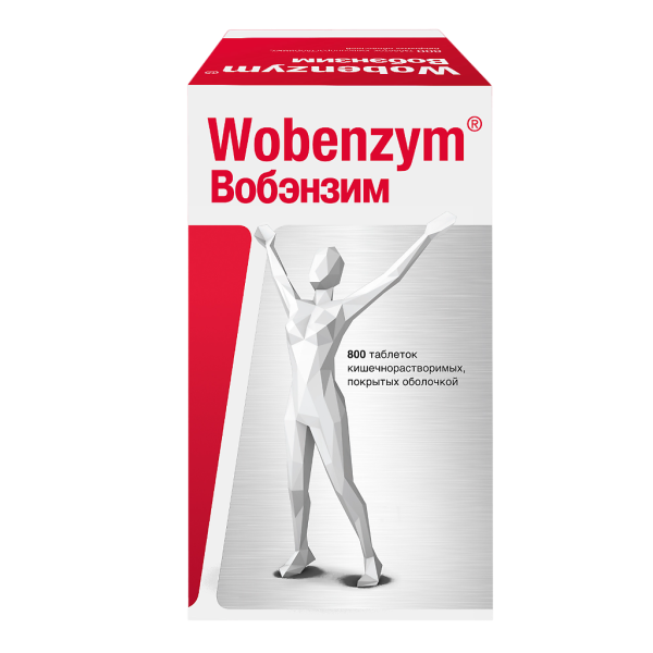 Вобэнзим таблетки кишечнорастворимые покрытоб 800 шт
