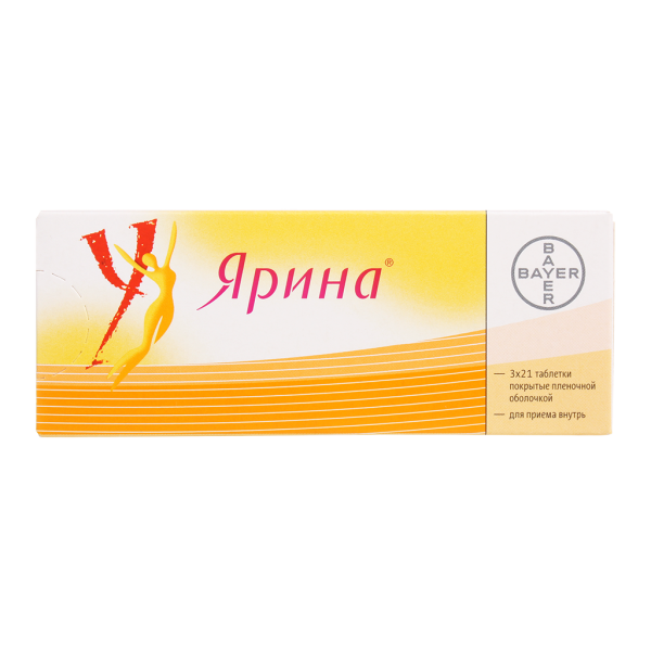 Ярина таблетки покрытпленоб 3 мг+0,03 мг 63 шт